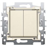 NIKO - Interrupteur double allumage, socle et set de finition Cream/blanc